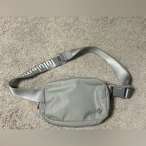 Lululemon Belt Bag Grey and White letters
